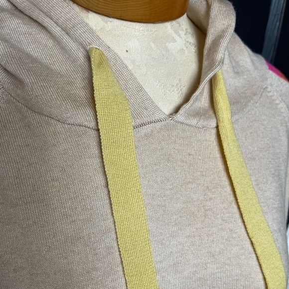 Fate Oatmeal Color Block Sleeve Detail Hoodie Sweater - Picture 3 of 9